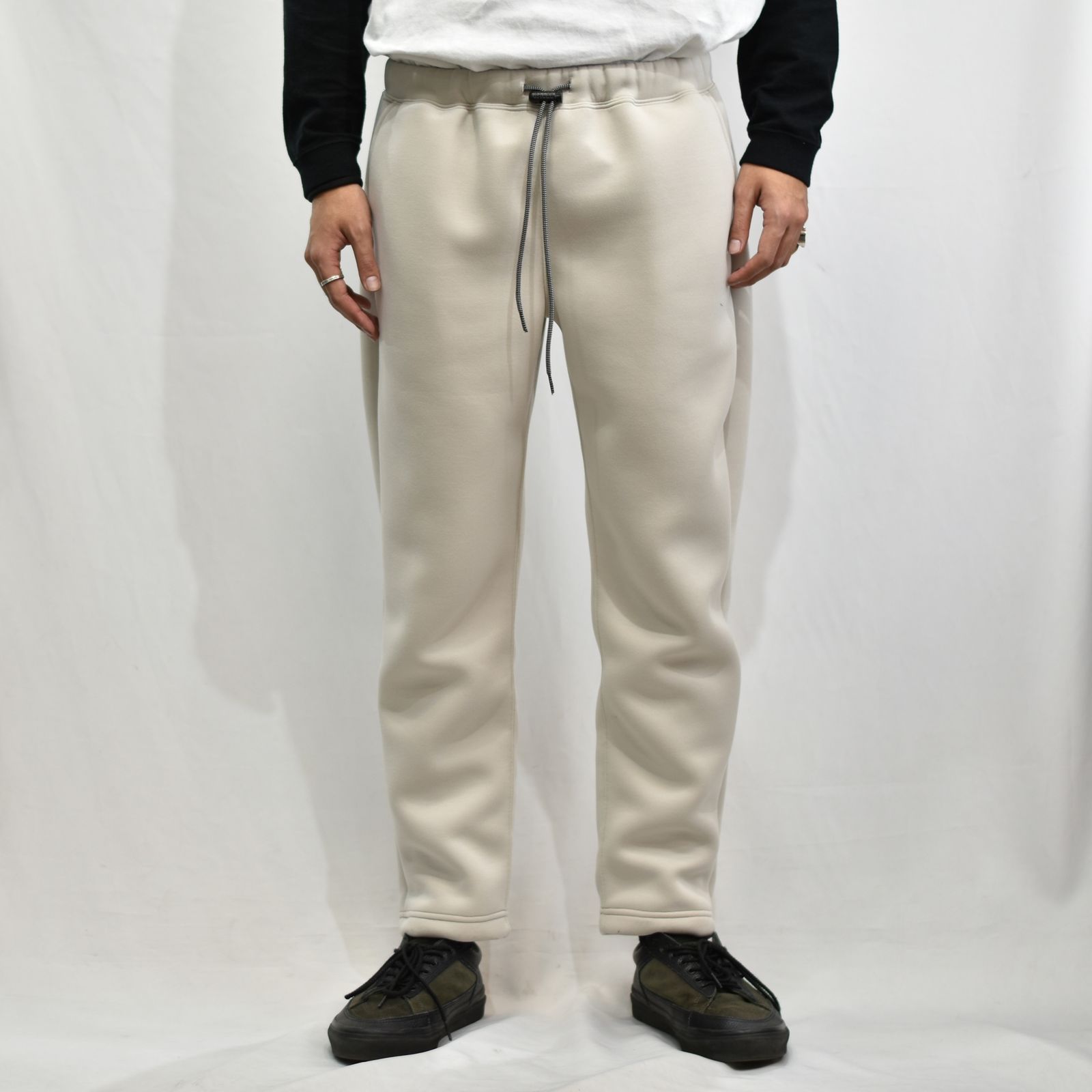 MULTI WAY DOUBLE KNIT RELAX PANTS (IVORY) / ダンボールニット リラックスパンツ