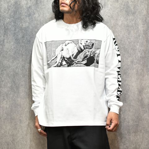 DOGRACE LS TEE （WHITE）｜ロングスリーブ プリントTシャツ｜RW26S0625