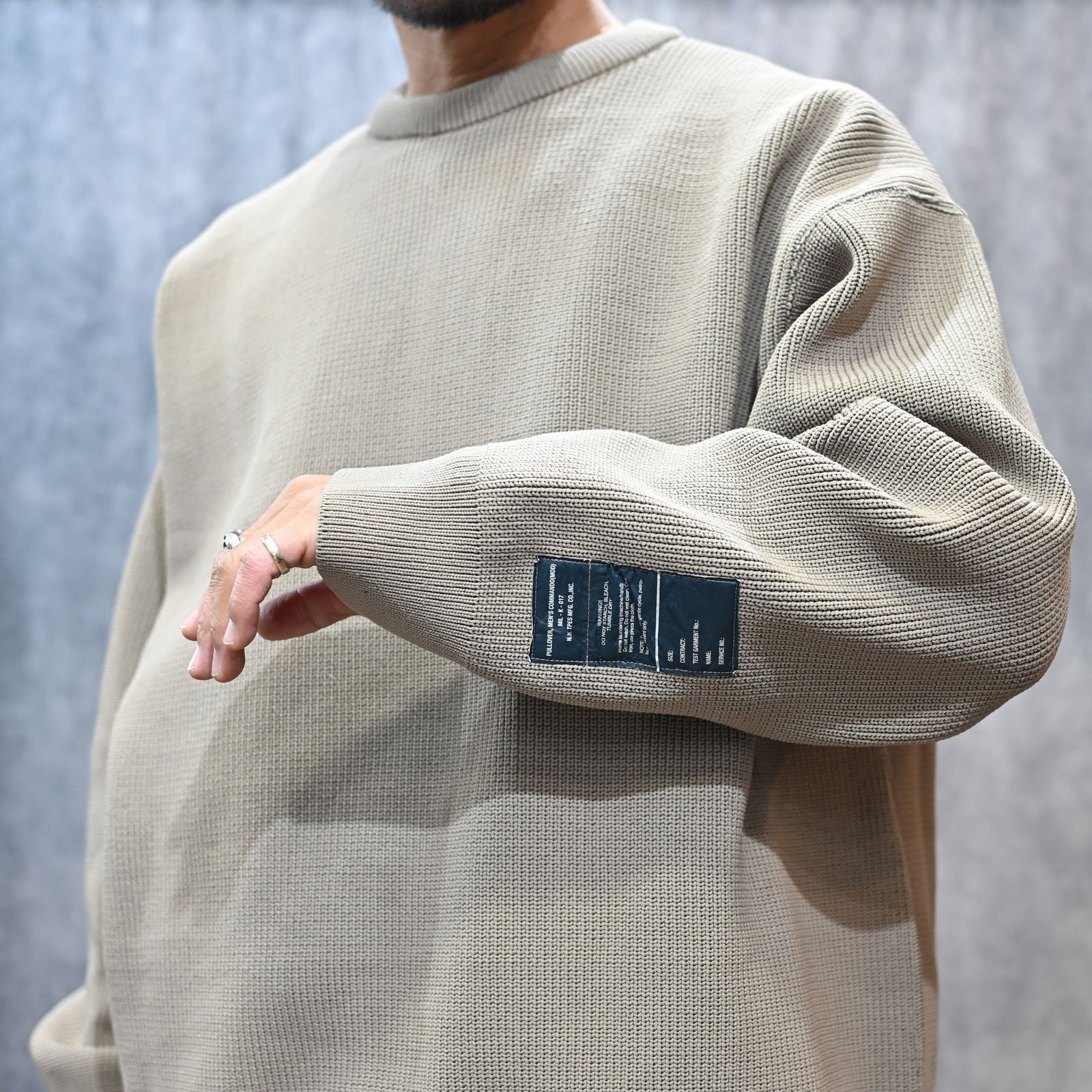 EXCHANGE SERVICE TOPS KNIT （BEIGE）｜リバーシブル ニット｜9252-KT02-016