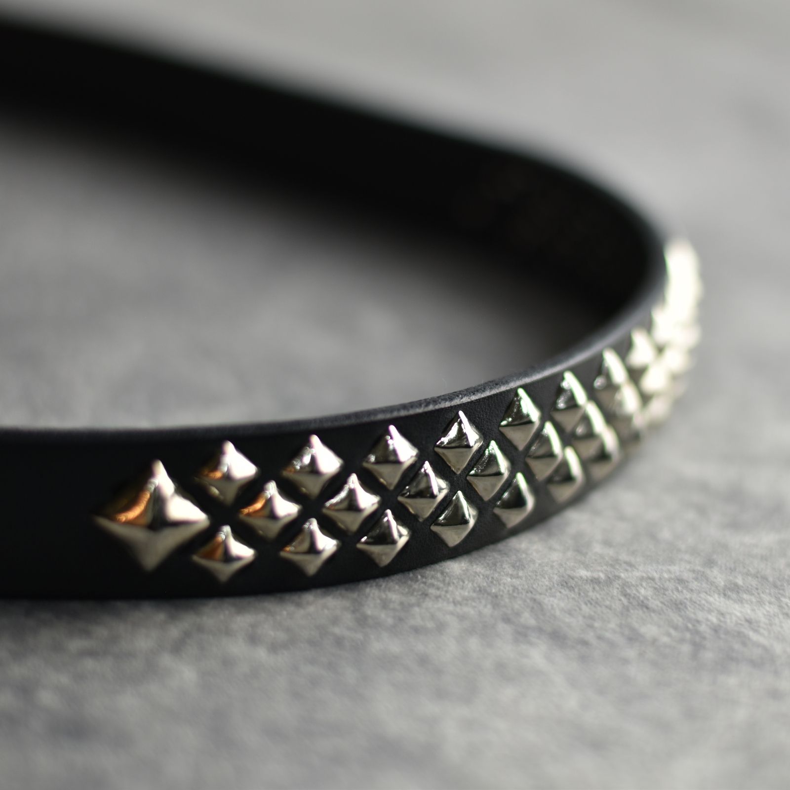 STUDS LEATHER NARROW BELT (BLACK) / スタッズ レザー ナローベルト