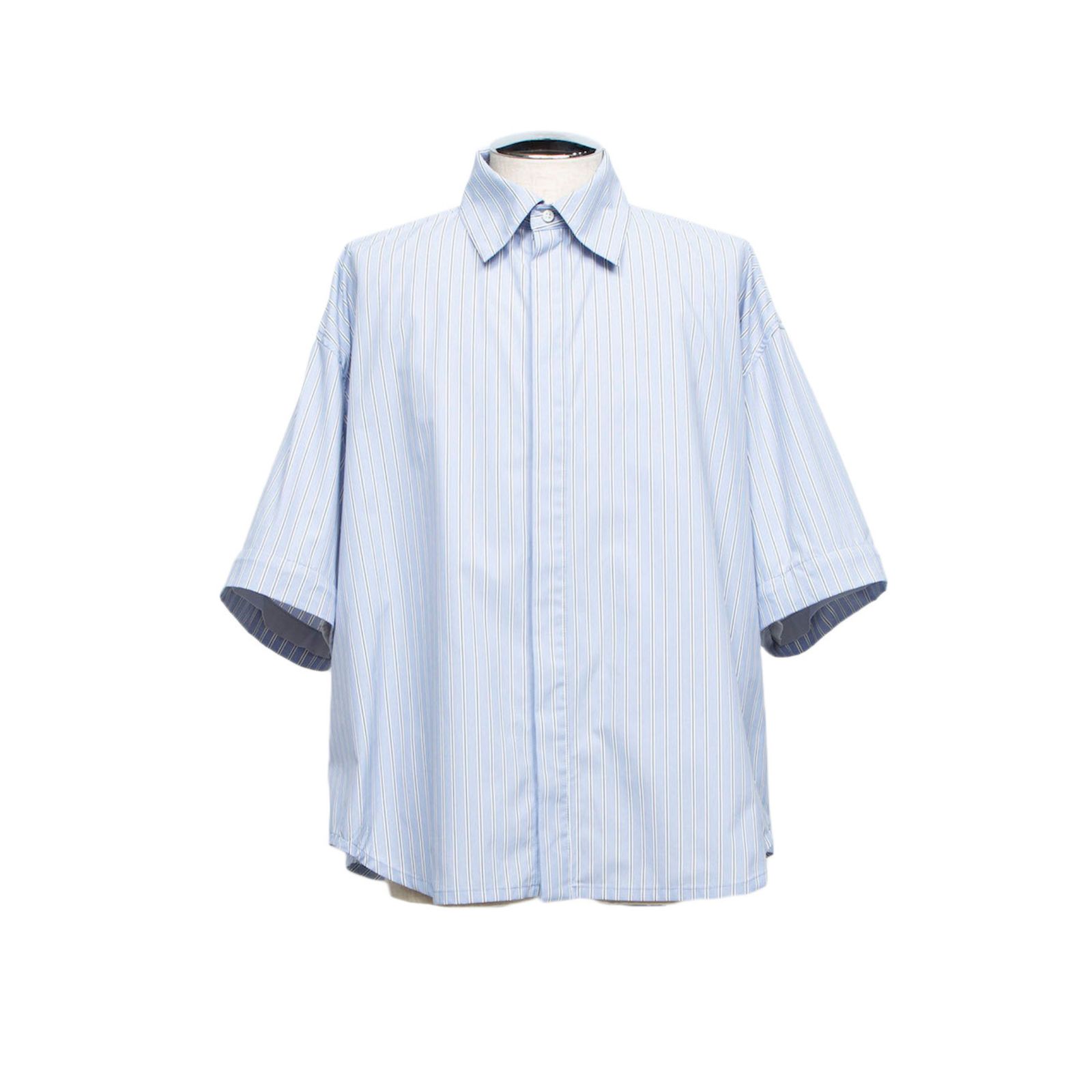 デタッチャブルスリーブホックカフスシャツ (SAX STRIPE)｜LB26SS-SH11-FTS