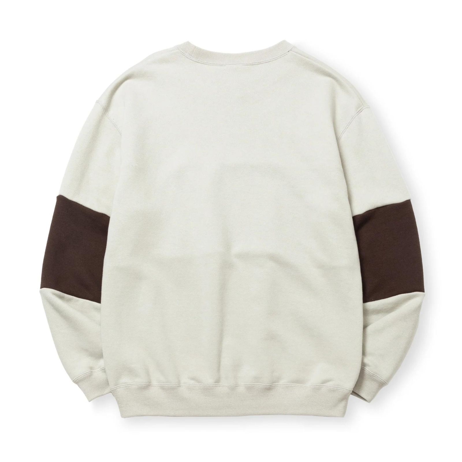 BICOLOR CREW NECK SW (BEIGE / BROWN) / バイカラー クルーネック スウェット トレーナー
