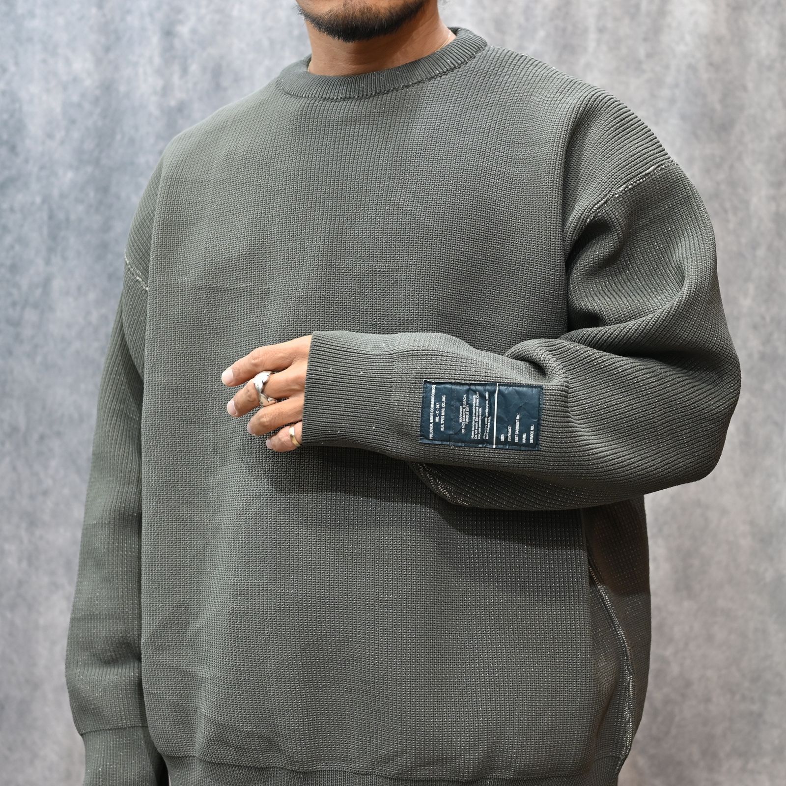 EXCHANGE SERVICE TOPS KNIT （MIX GRAY）｜リバーシブル ニット｜9252-KT02-016