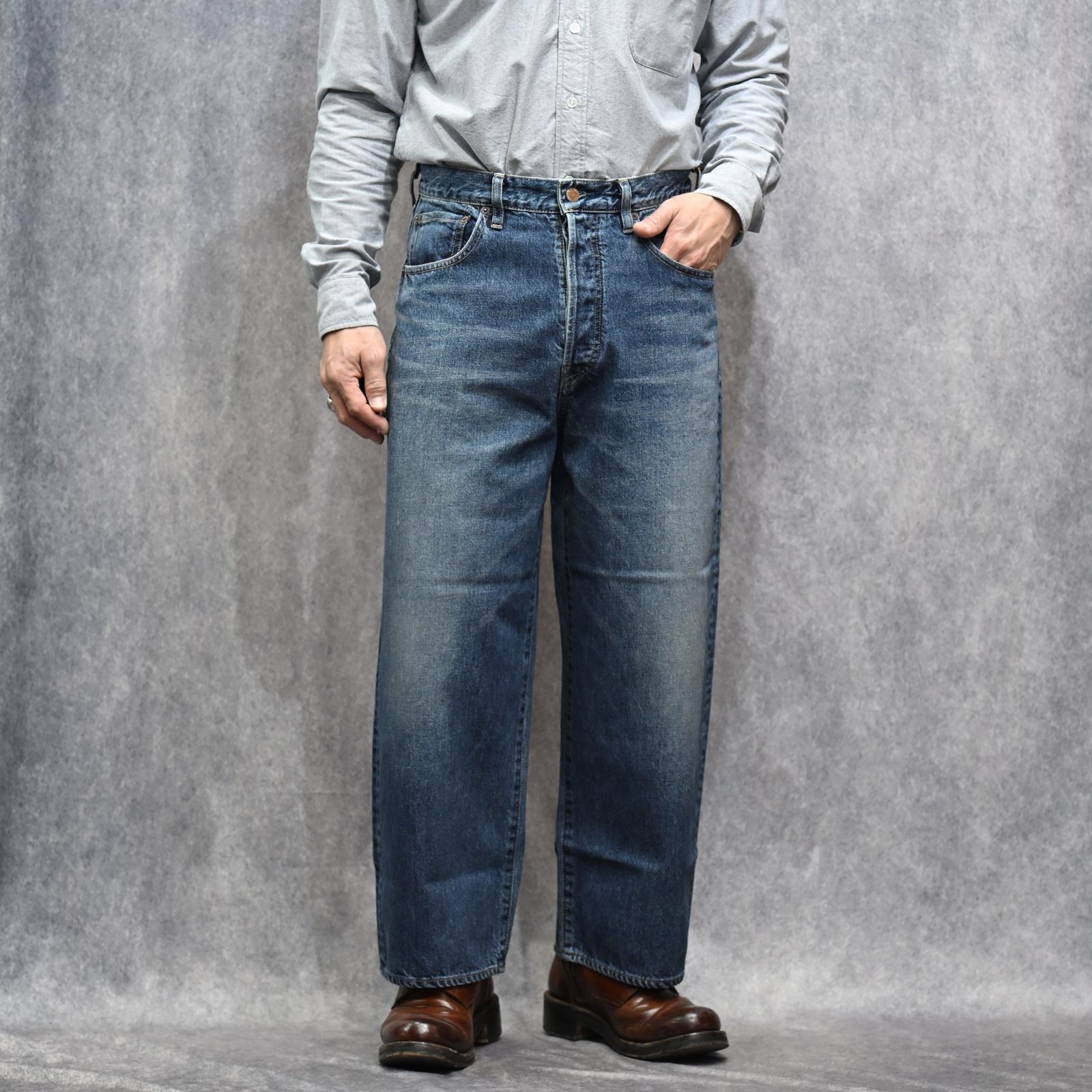 S.Wide Straight Cropped 5pocket USD （USD）｜クロップド デニムパンツ （インディゴ）｜2603-1002