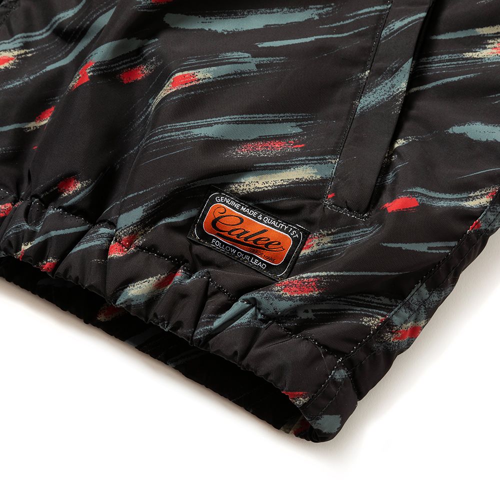 WATER REPELLENT TASSER ALLOVER PATTERN TRACK JACKET (BLACK)