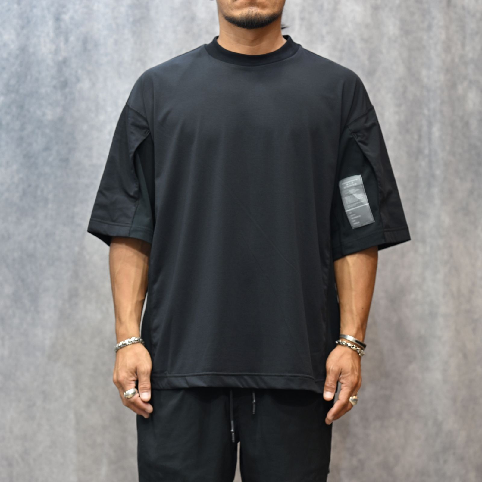 SIDE-PANEL T-SHIRT （BLACK） / ドロップショルダー Tシャツ （BLACK） 9251-CS53-015