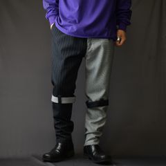 CRAZY PATTERN WOOL BONDAGE TROUSERS (MULTI) / クレイジーパターン ボンデージパンツ