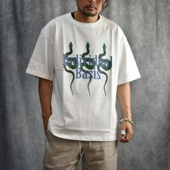 DROP SHOULDER "INDIVIDUAL BASIS" SNAKE LOGO TEE (WHITE) / ドロップショルダー スネークロゴ Tシャツ