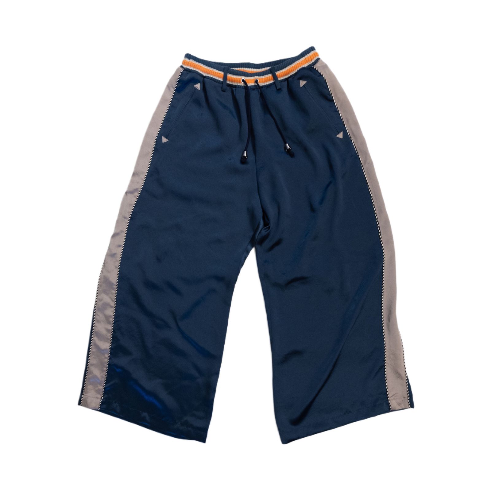 SATIN SOUVENIR TROUSERS (BLUE)｜スーベニアパンツ・スカパンツ｜PD25AP01