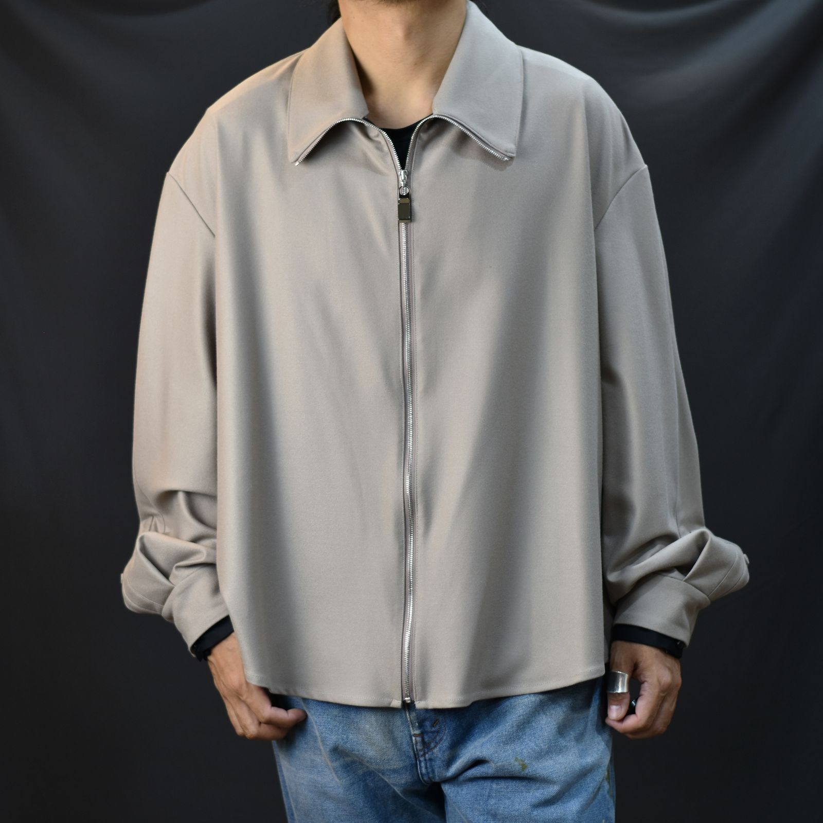 ジップアップシャツブルゾン / LB23AW-SHBL01-CWE-PL (WOOD×BLACK)