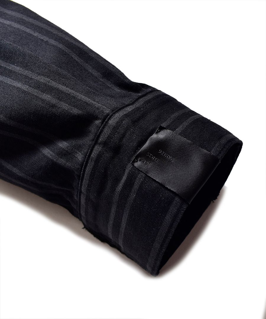 N.HOOLYWOO × MINEDENIM BD.Discharge Stripe NHW SH （BLACK） 長袖シャツ ストライプシャツ 再構築シャツ