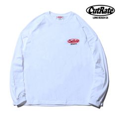 CUTRATE LOGO EMBROIDERY DROPSHOULDER L/S T-SHIRT (WHITE) / ロゴ刺繍 ドロップショルダー ロンT
