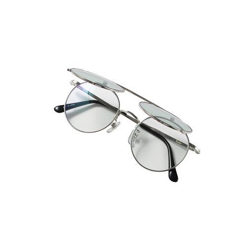 FLIP UP TYPE CIRCLE METAL GLASSES (SILVER.GREEN) / フリップアップタイプ サークルメタル グラシズ