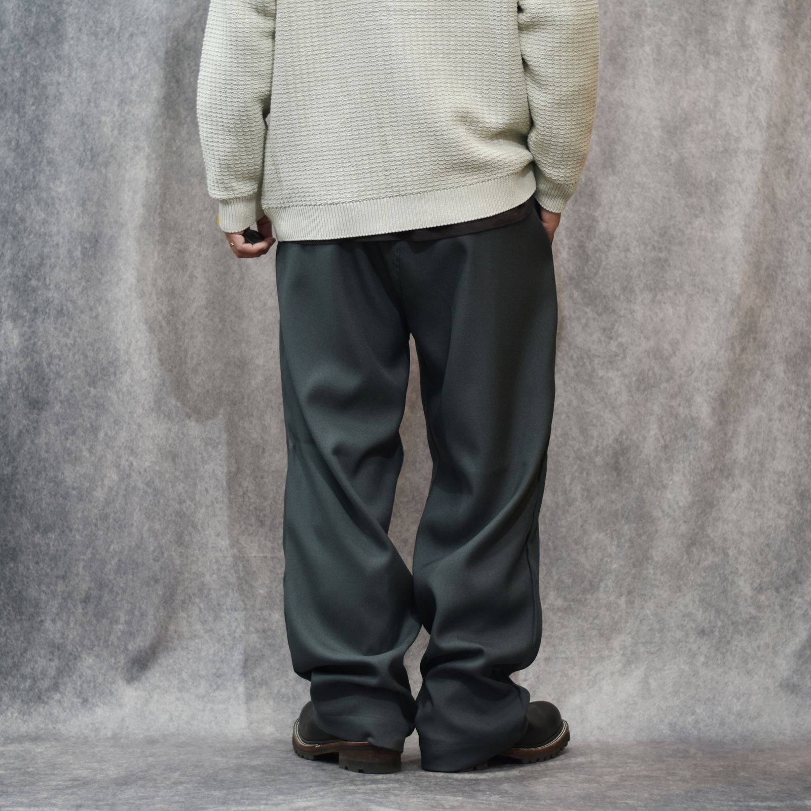 ST-P TUCK SLACKS (CHARCOAL)｜スタプレ タック スラックス｜CL-26SS008