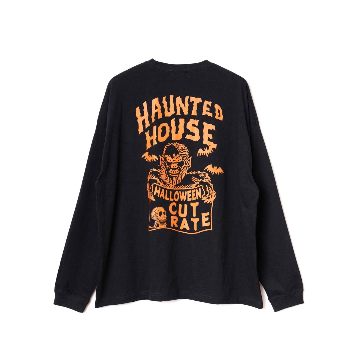 HORROR NIGHT DROP SHOULDER L/S TEE <WOLF> (BLACK) / ドロップショルダー ロンT