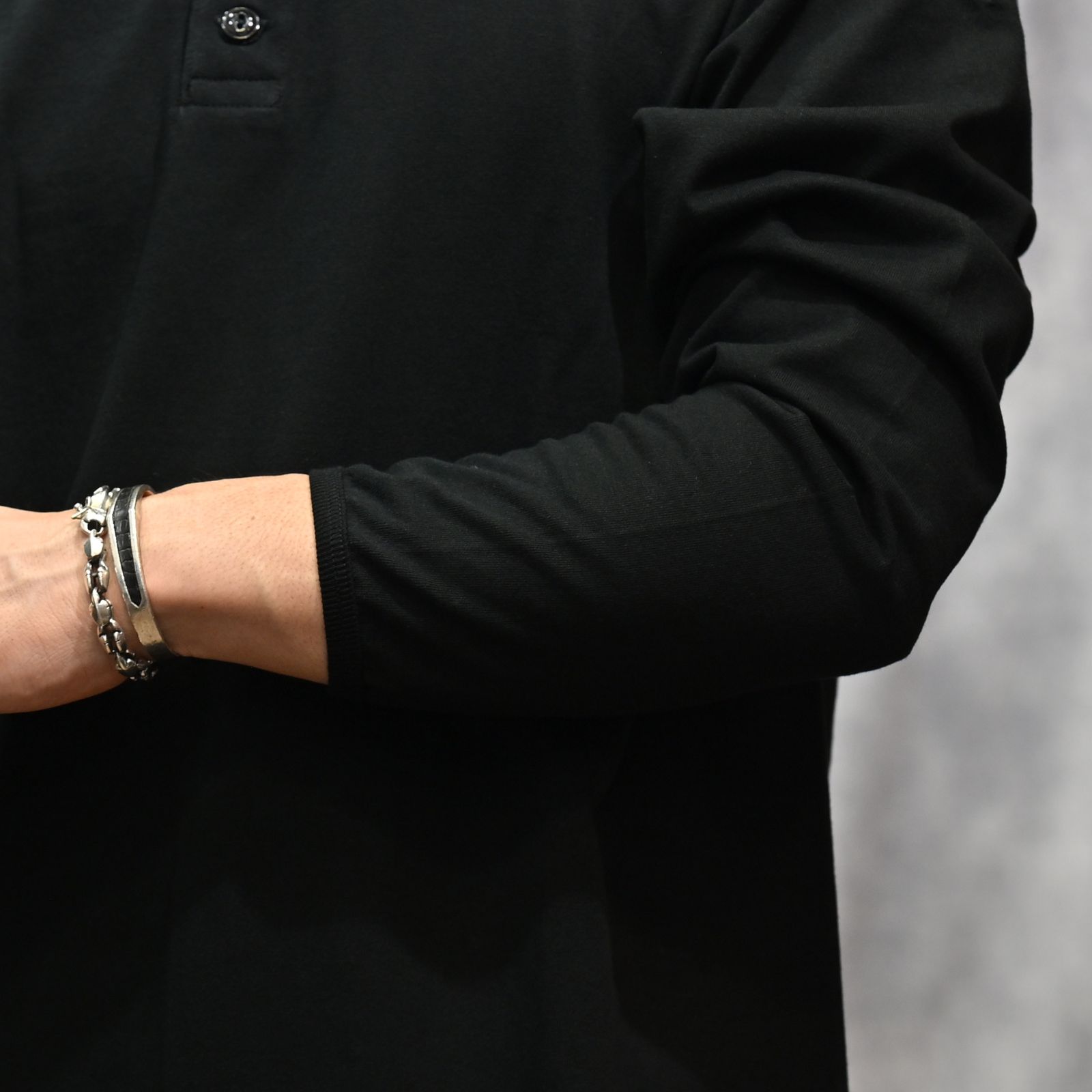 HENLEY NECK L/S TEE （BLACK）｜ ヘンリーネック ロングスリーブ （ブラック） 602-261-15