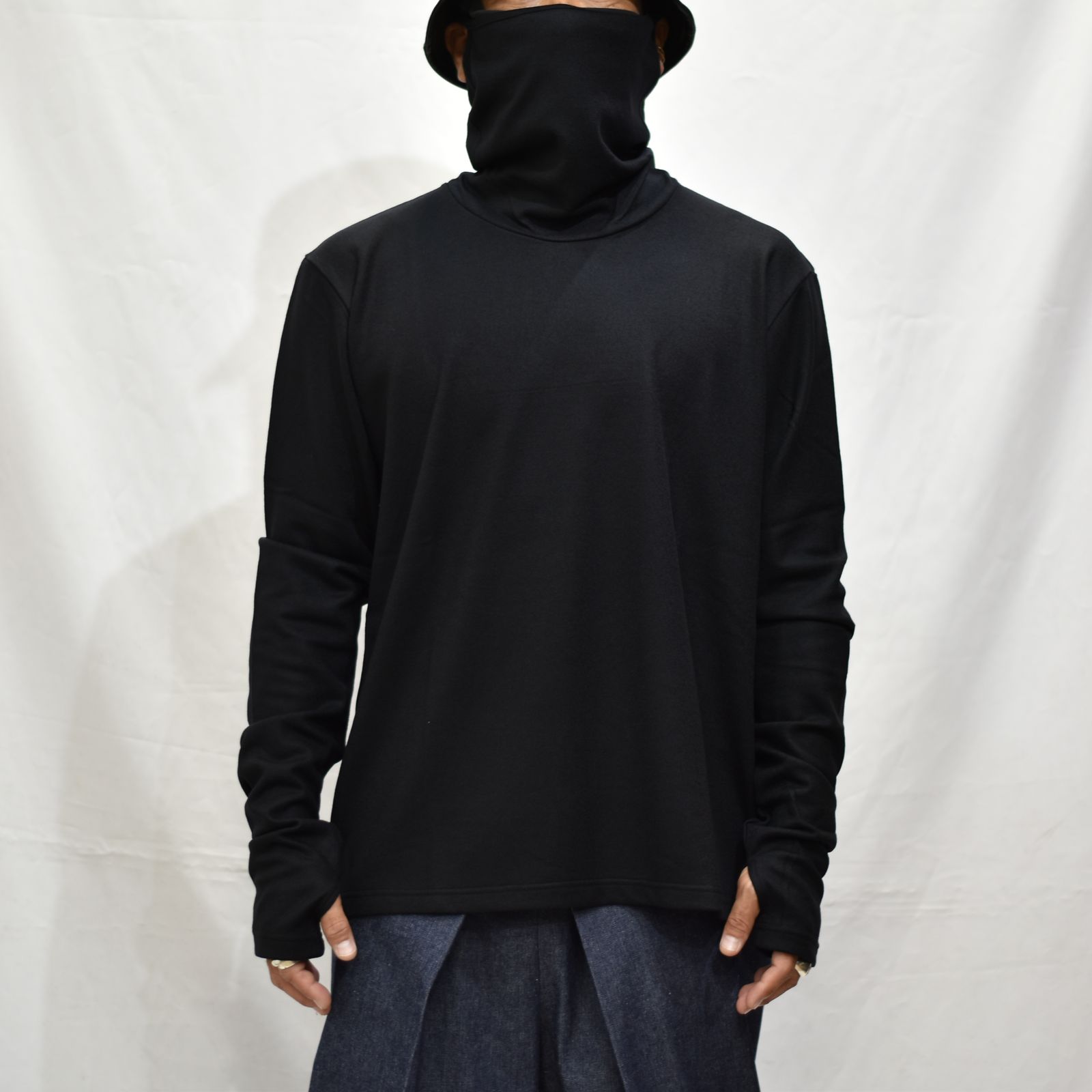 WOOL JERSEY COWL NECK TOP"