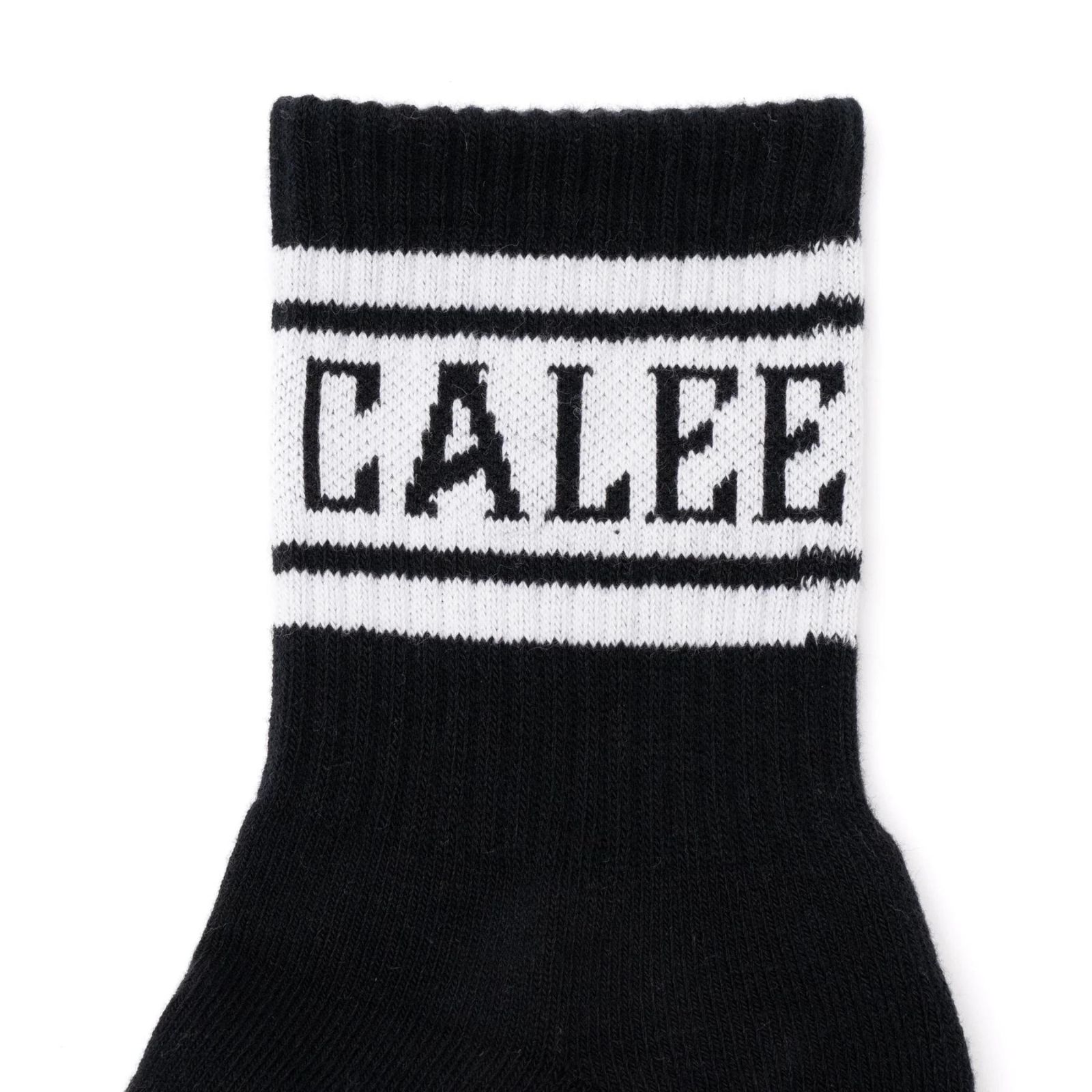 JACQUARD PILE LINE SOCKS (BLACK / BLACK) / ラインソックス