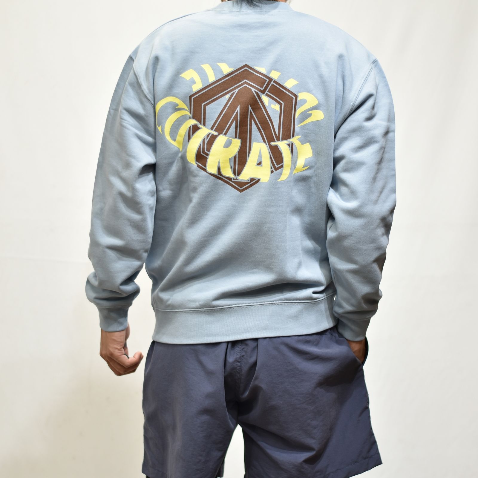 CUTRATE NS LOGO L/S SWEAT SHIRT  (ACID BLUE)
