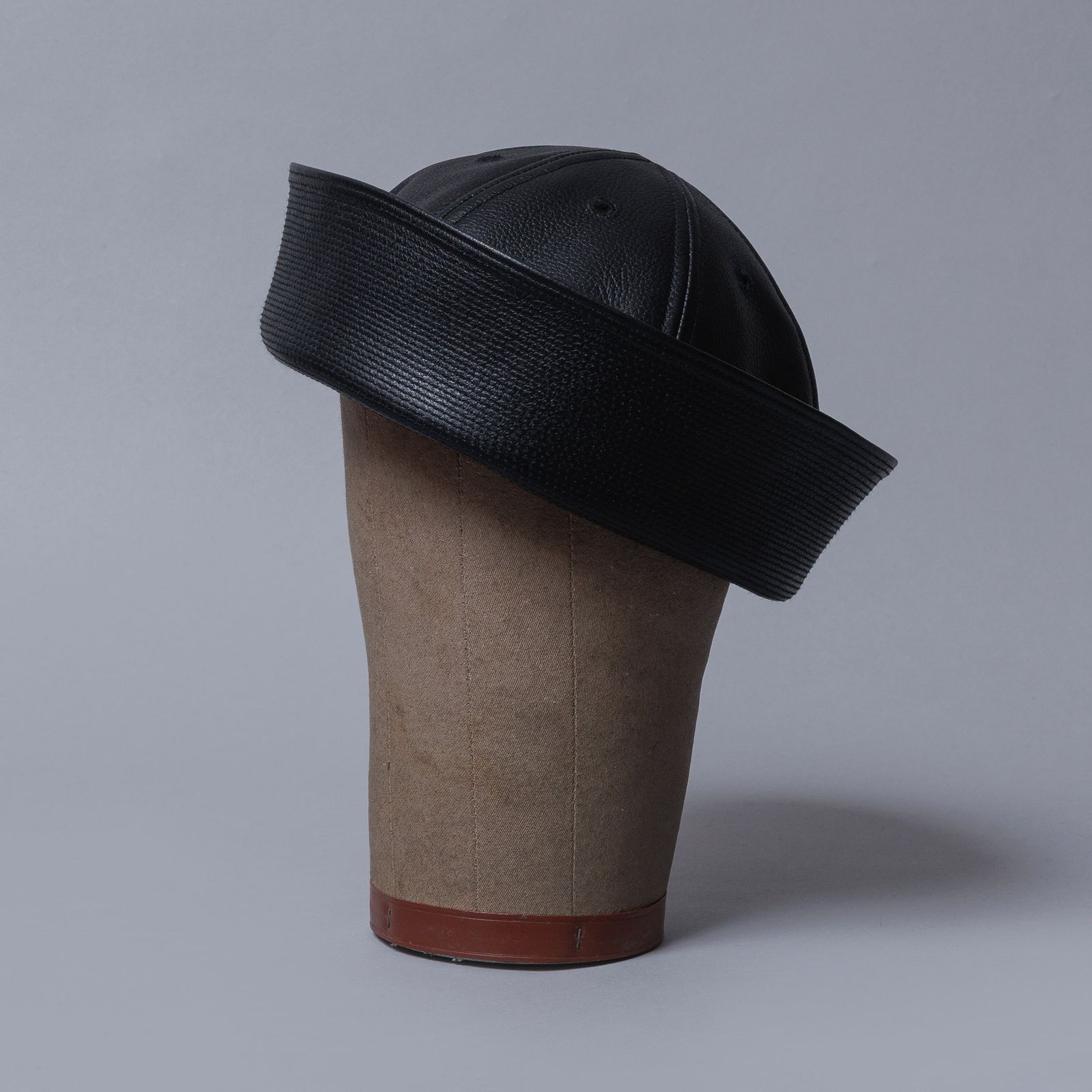 Cowhide Sailor Hat "SHEPHERD" (BLACK)｜カウハイド セーラーハット｜Y01014