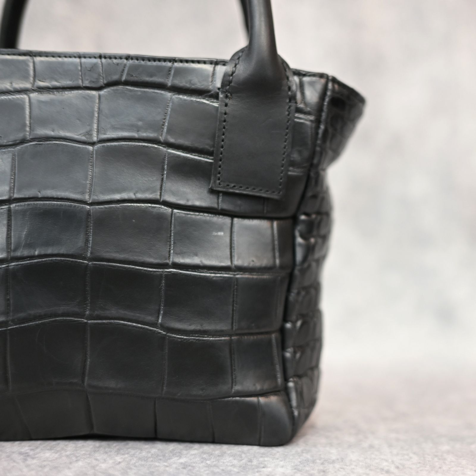 The Line クロコダイル ミニ トートバッグ （BLK / ブラック） T-278