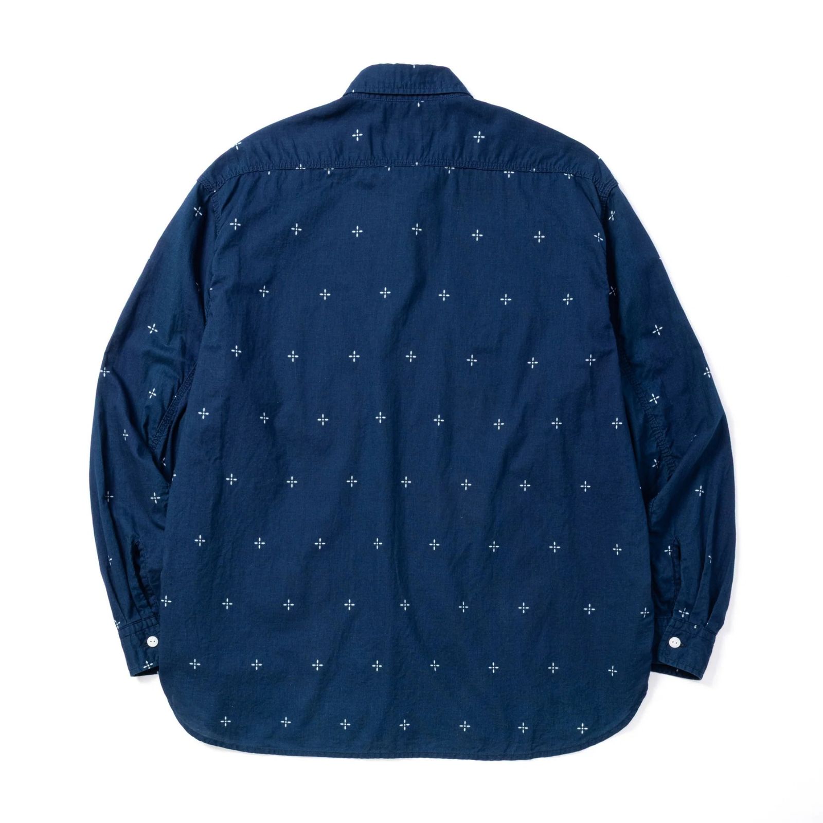 CROSS PATTERN BANDANA CLOTH SH (INDIGO BLUE)｜クロス柄 バンダナ クロス 長袖シャツ｜CL-26AWCRS002