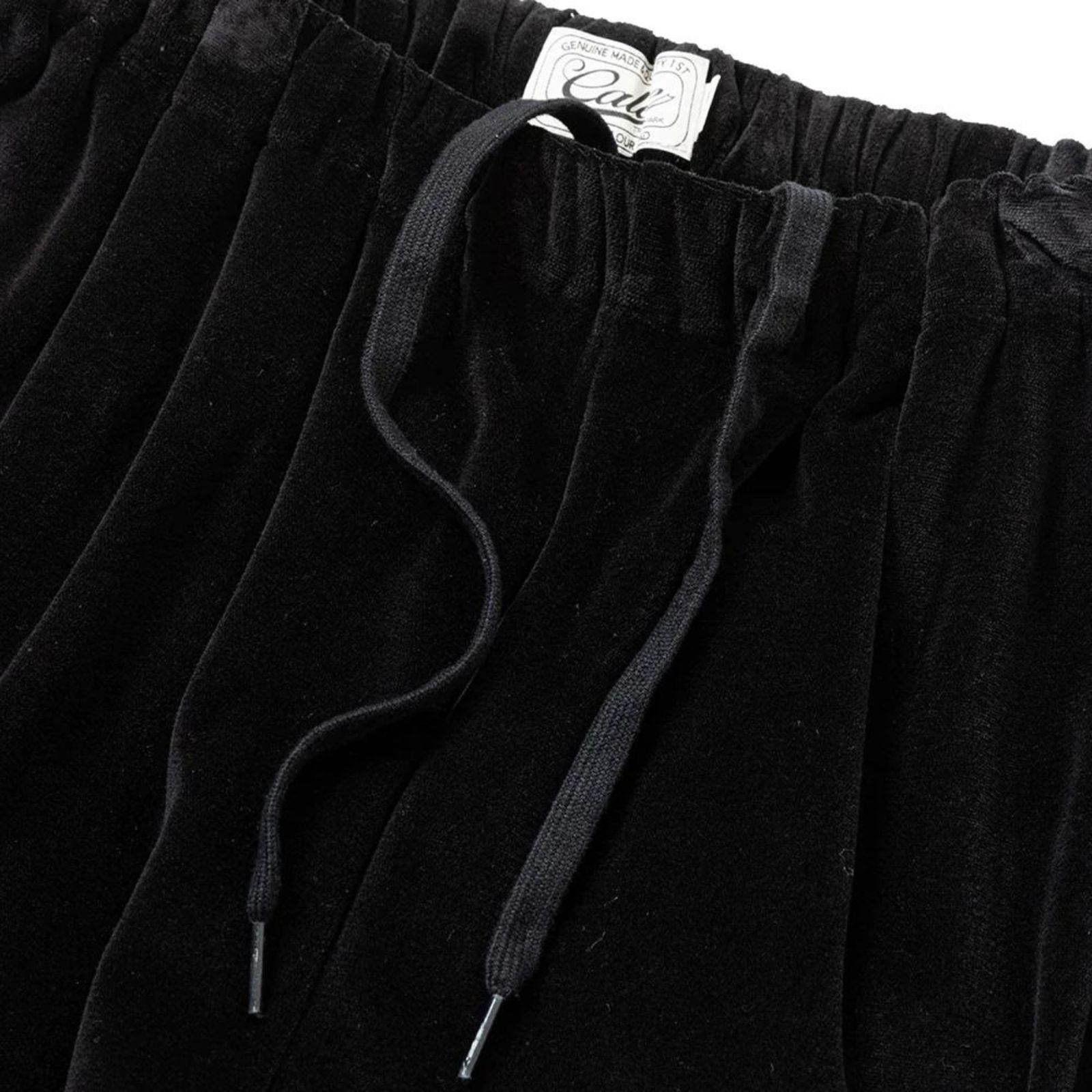 VELOUR TRACK PANTS ＜SPIRAL JACQUARD PATTERN＞ (BLACK) / ベロア トラックパンツ ＜スパイラル ジャガードパターン＞