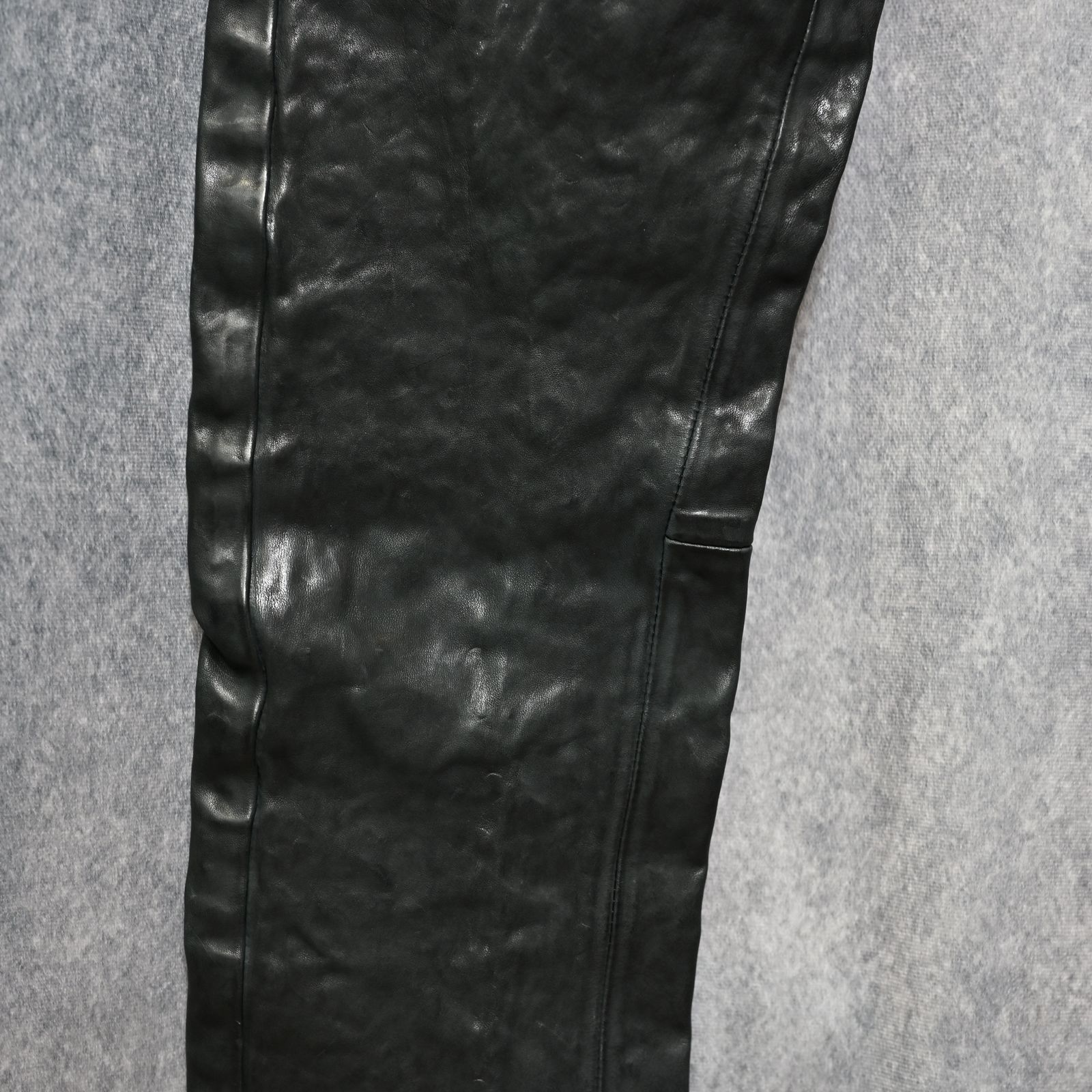 イタリーショルダー製品染め パンツ （BLACK）｜レザーパンツ 1254-08
