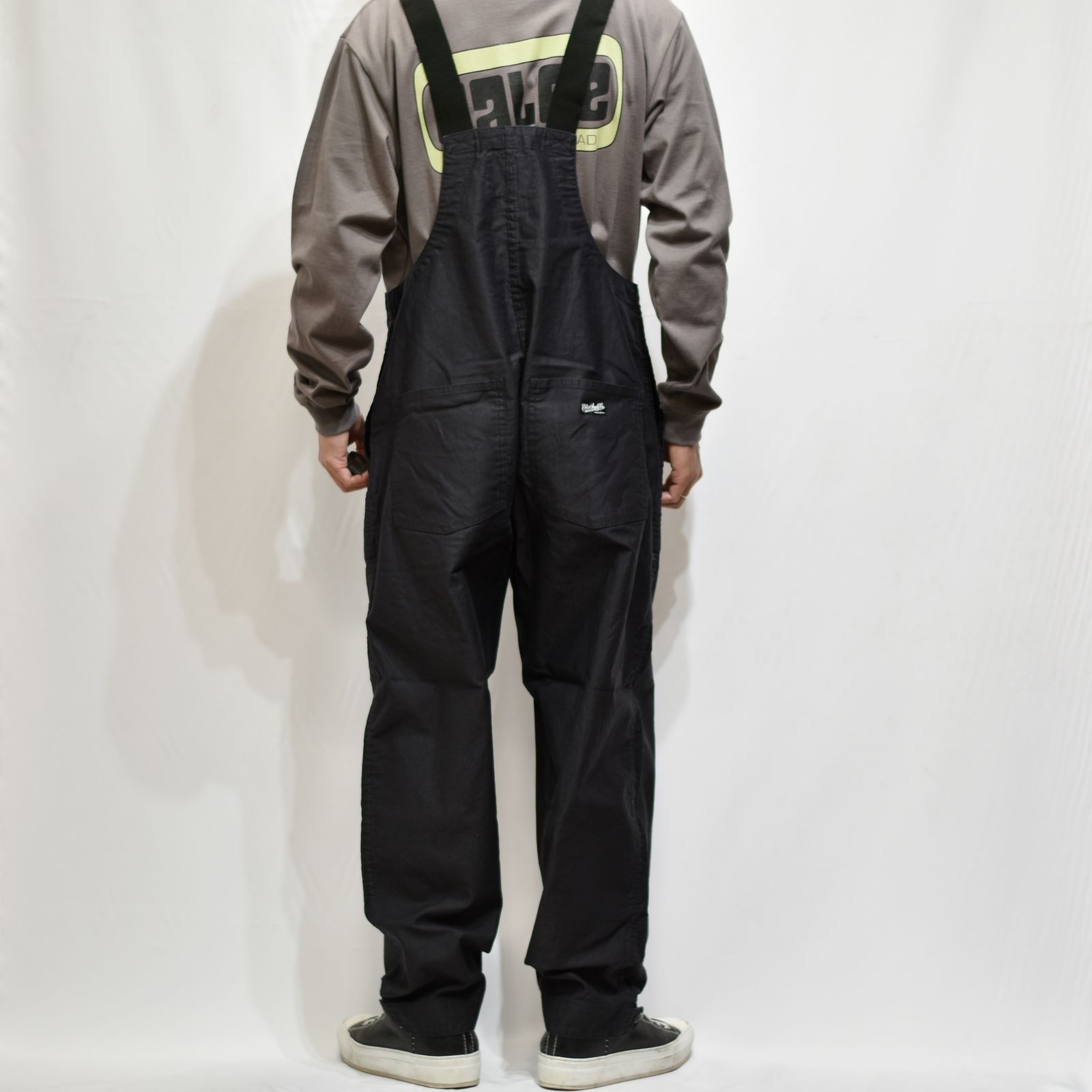 CALEE - DECK TYPE WIDE OVERALLS (BLACK) | chord online store