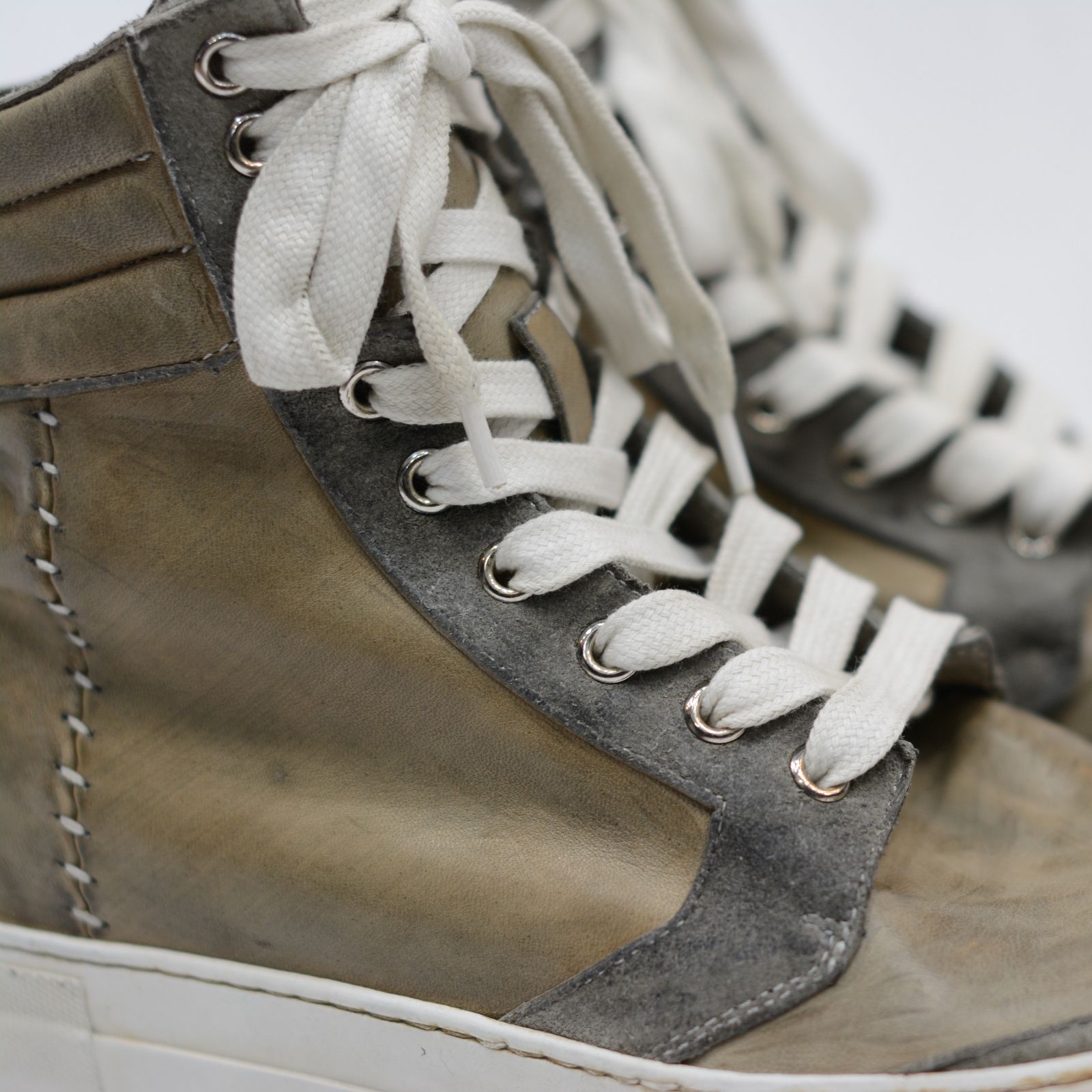HORSE LEATHER HI CUT BB-1 LINED HI RUBBER SOLES PIECE DYED