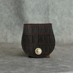 オイルクロコ + イタリアンオイルレザー (BROWN)