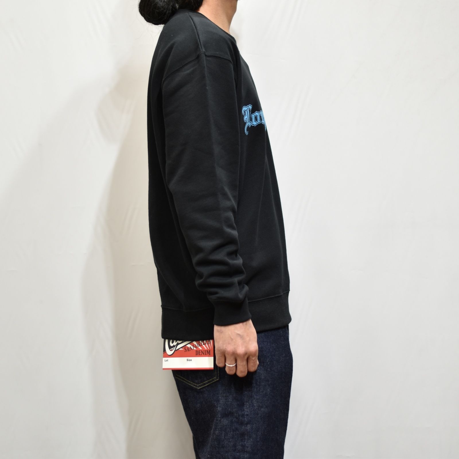 CUTRATE BEACH CITY CA L/S SWEAT SHIRT  (BLACK×BLUE)