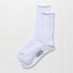 オーガニック糸パイルクルーソックス (ホワイト) | TF Organic Heather pile crew socks (White)