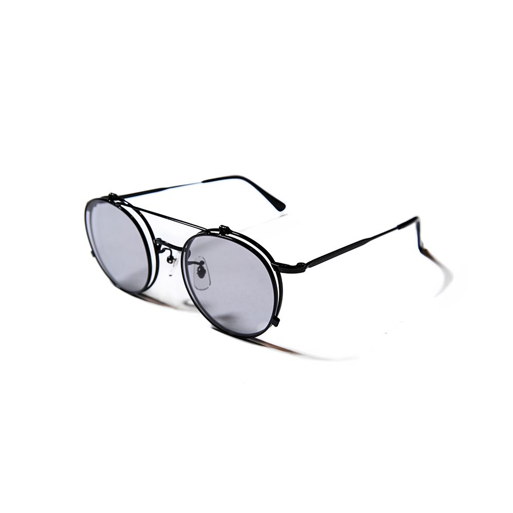 Flip up type circle metal glasses -Limited- (Black.Gray) / フリップアップタイプ サークルメタル グラシズ -限定カラー-