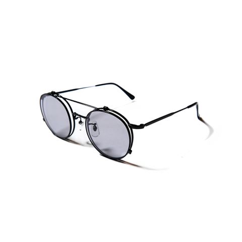Flip up type circle metal glasses -Limited- (Black.Gray) / フリップアップタイプ サークルメタル グラシズ -限定カラー-