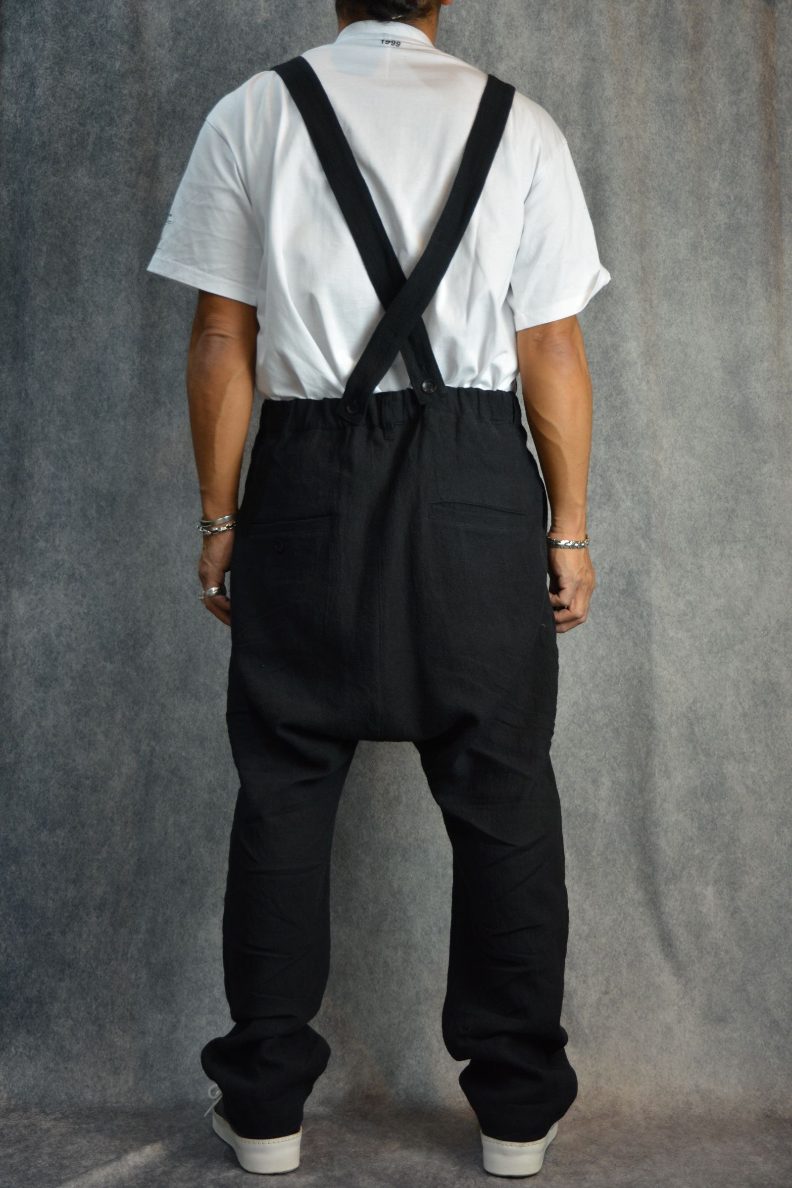 ISAMU KATAYAMA BACKLASH - LINEN OVERALLS （BLACK） / リネン サロペット （ブラック） | chord  online store