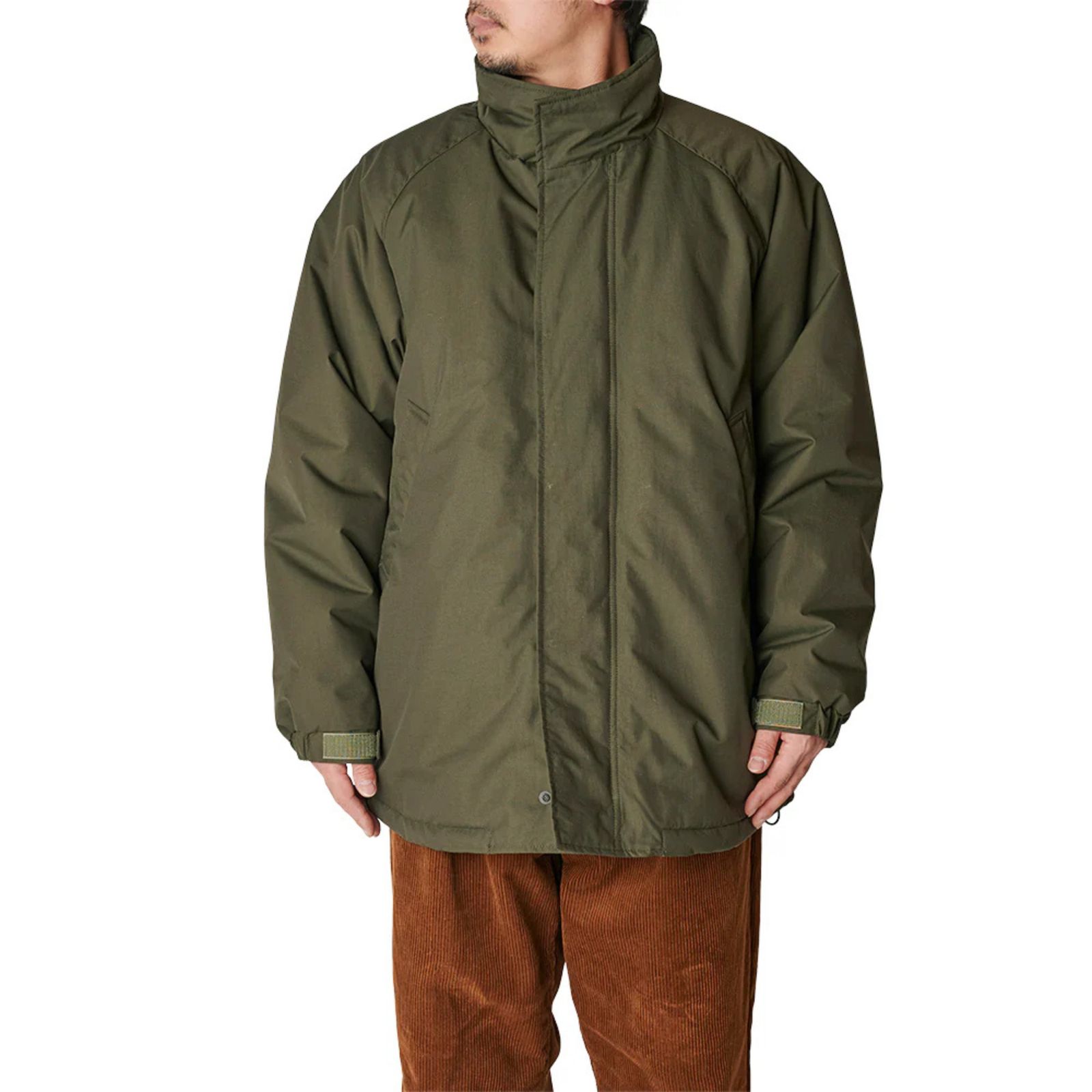 TASLAN NYLON PADDED JACKET (DARK OLIVE) / スタンドカラー パデッドジャケット