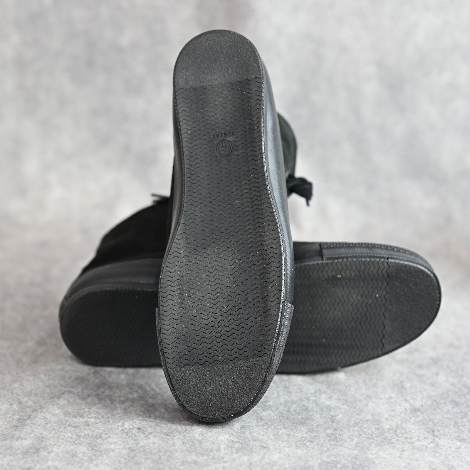 MINEDENIM × nonnative DWELLER TRAINER HI COW LEATHER WITH GORE-TEX by SPINGLE （BLACK × BLACK） / NNT-SN01