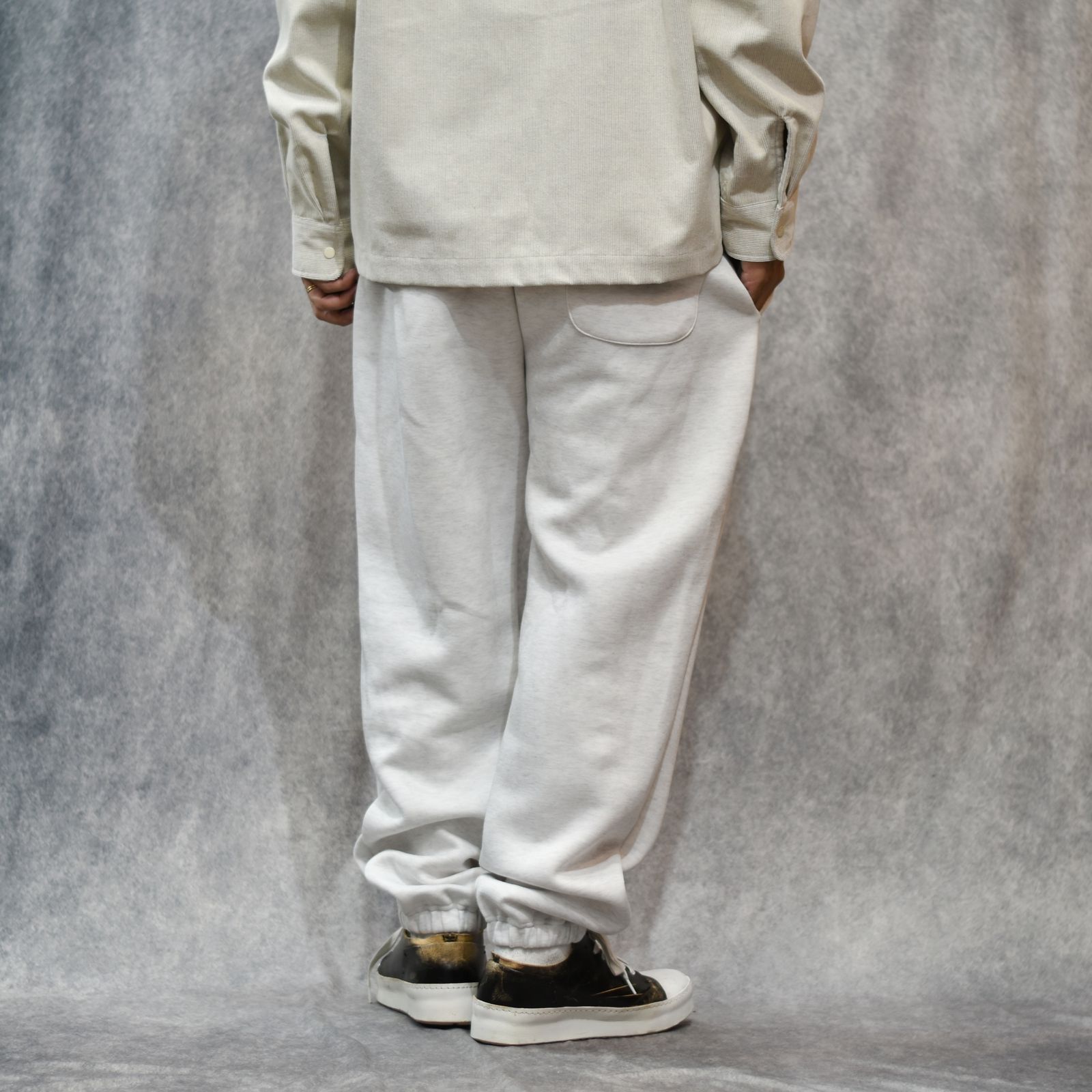 HIGH GAUGE DOUBLE KNIT SWEAT RELAX PANTS (MIX GRAY)｜ダンボールニットスウェットパンツ｜CL-25AW020