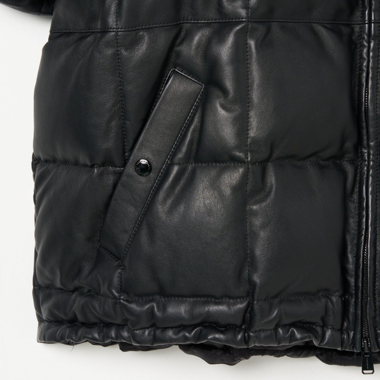 LEATHER DOWN JK (BLACK） / レザー ダウンジャケット （ブラック） 78001130