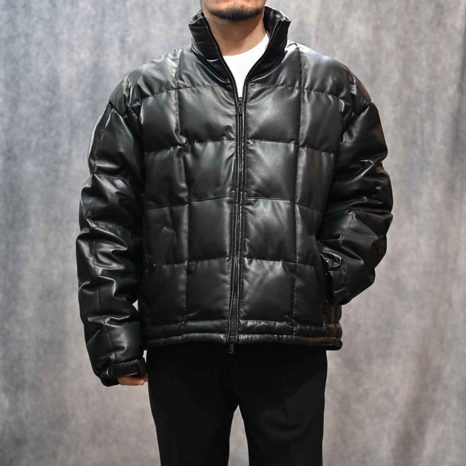 LEATHER DOWN JK (BLACK） / レザー ダウンジャケット （ブラック） 78001130