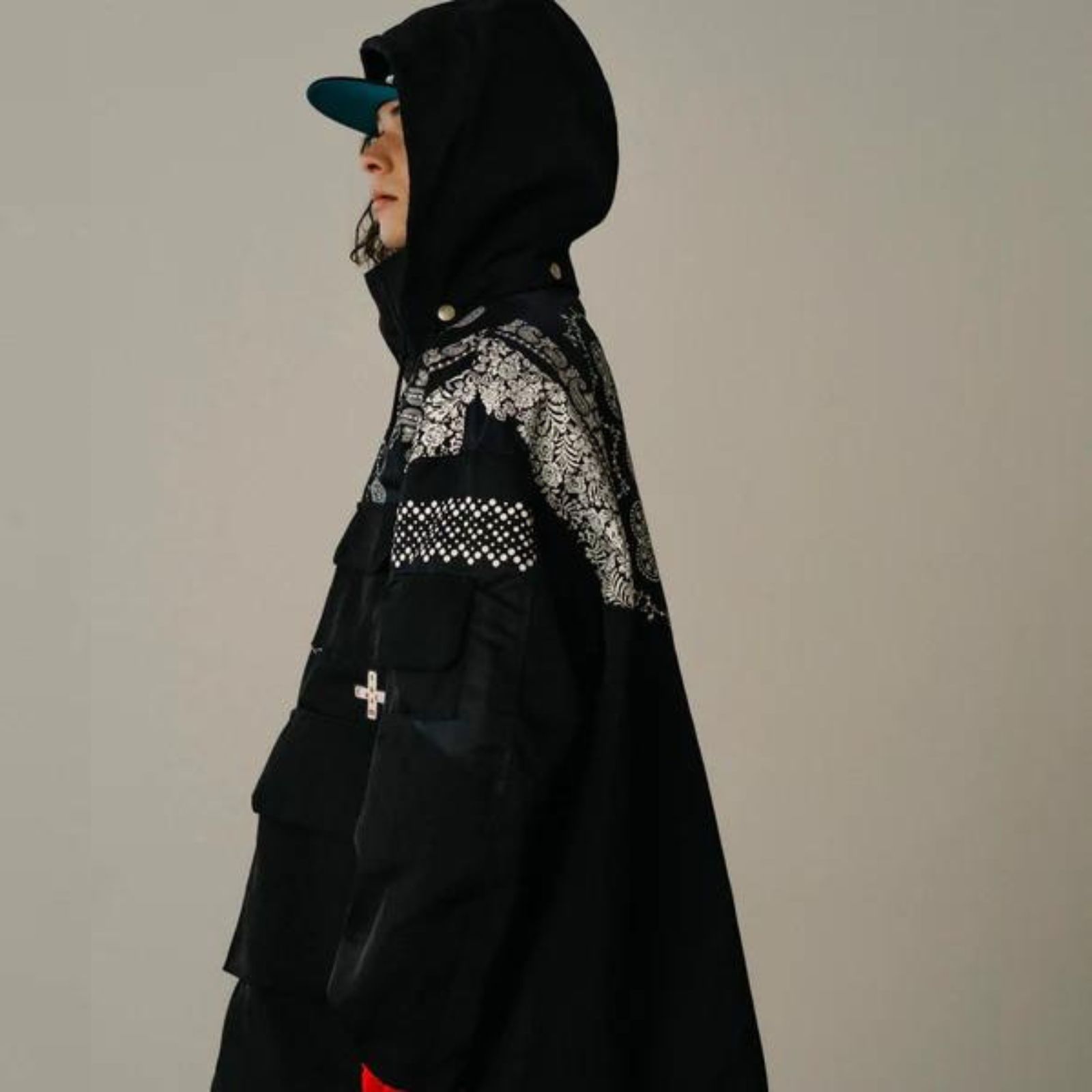 ORIGINAL BANDANA PRINT HIGH NECK JACKET （BLACK） / バンダナ柄 マウンテンパーカー
