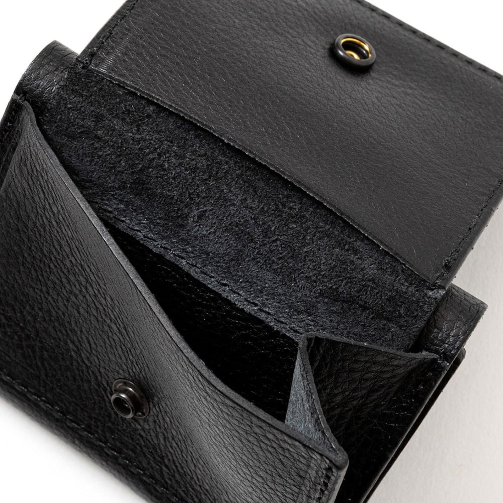 PLANE LEATHER MULTI WALLET ＜STUDS CHARM＞ (BLACK)｜プレーンレザー マルチウォレット ＜スタッズチャーム＞｜CL-26AWLE011EX