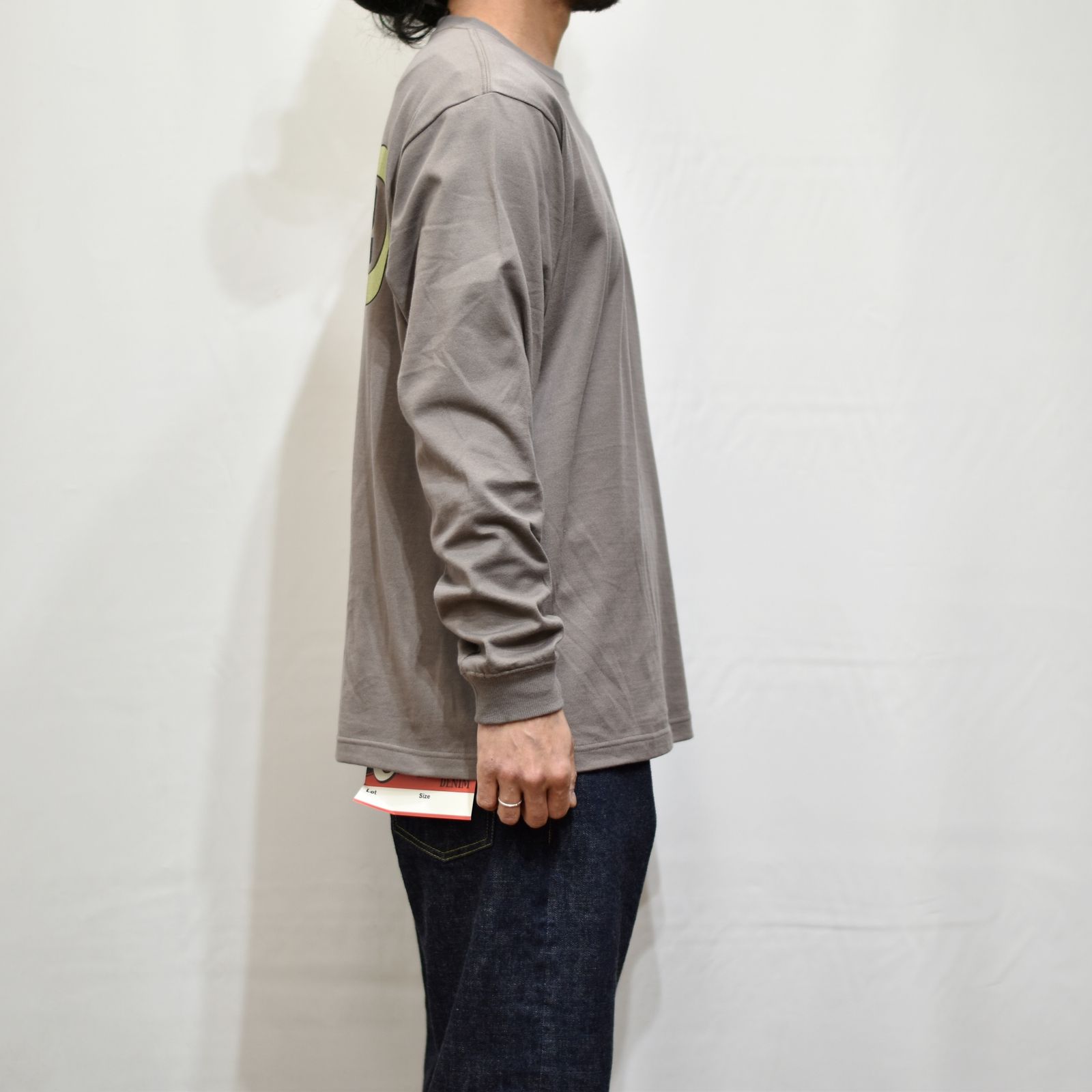CALEE BOX LOGO L/S T‐SHIRT (GRAY)