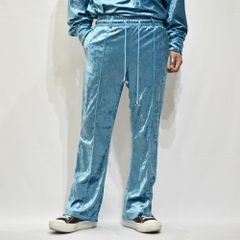 CRUSHED VELOURS JERSEY TROUSERS (BLU)