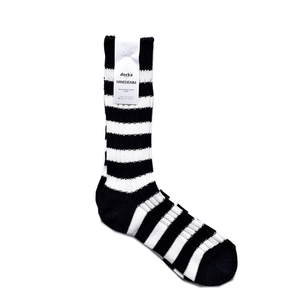 decka* MINEDENIM Border Rib SOX （WPT） /  ボーダーリブソックス （ホワイト）