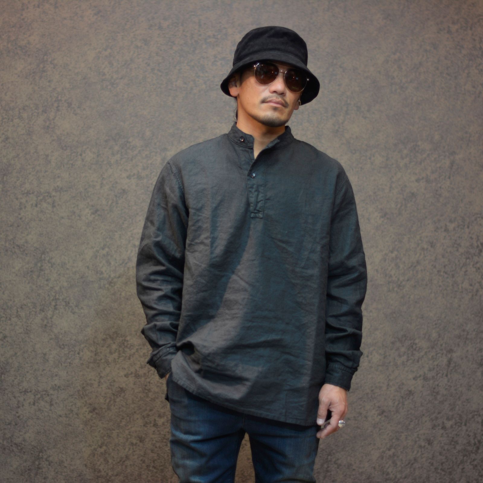 ISAMU KATAYAMA BACKLASH - リネン製品染め プルオーバーシャツ