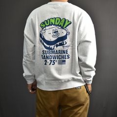 ×VENICE8 COFFEE HOUSE SUBMARINE SAND DROP CREW NECK SWEAT (GRY) / ドロップショルダー クルーネック スウェット