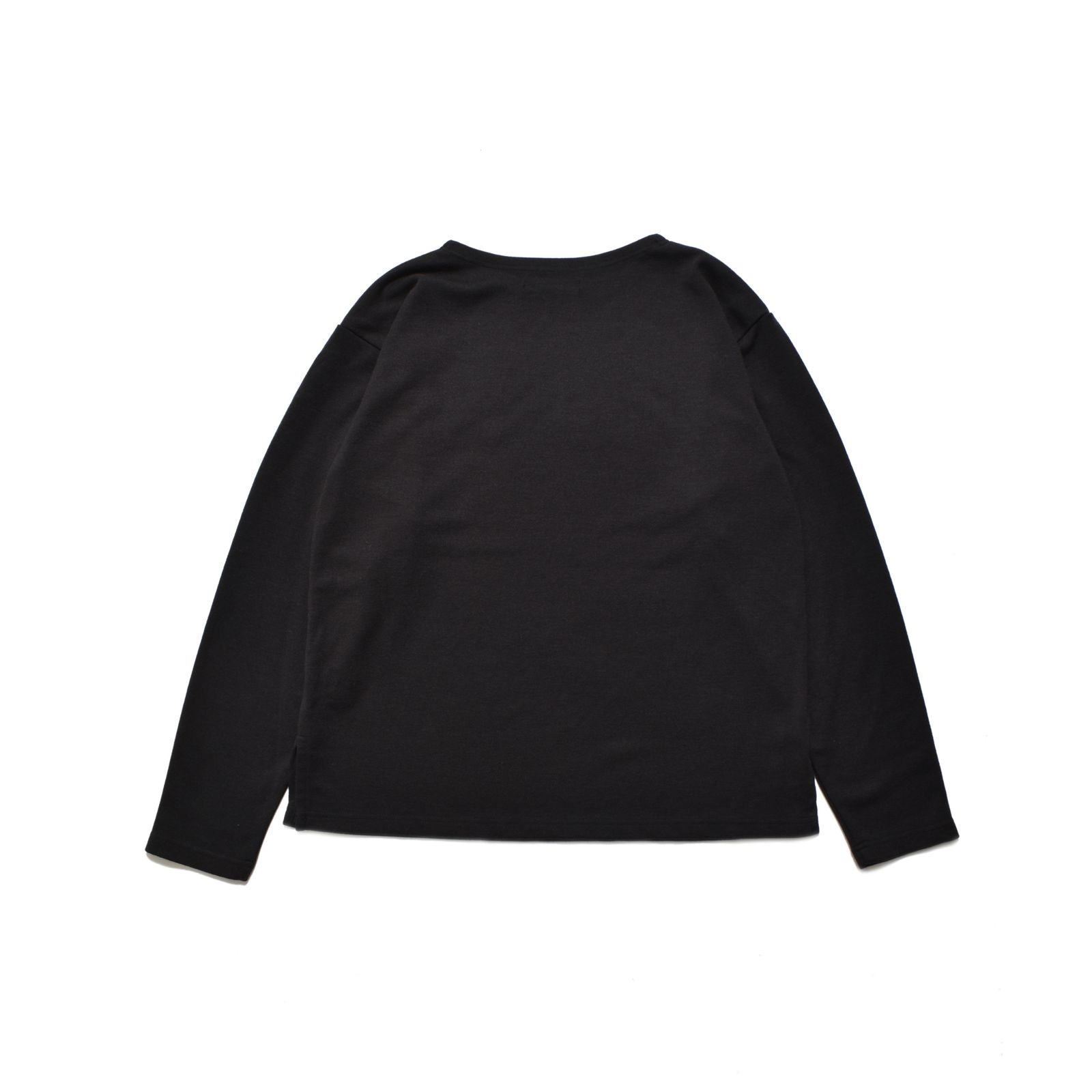 A.Wool Border Boatneck L/S T-SH （BLK）｜ボートネック ロンT｜2509-4001