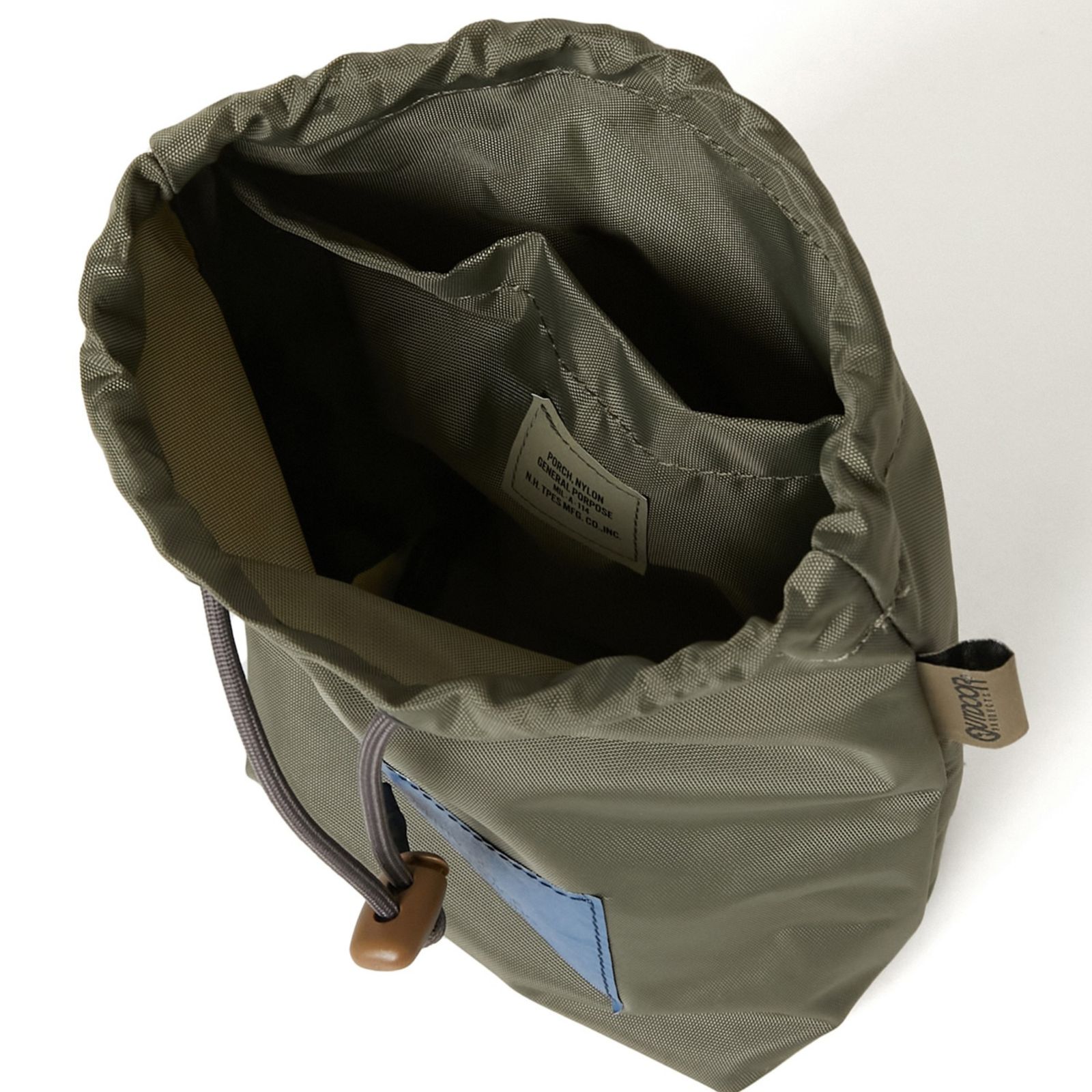 × OUTDOOR PRODUCTS DRAWSTRING BAG （KHAKI） / ナイロン バッグ （カーキ）